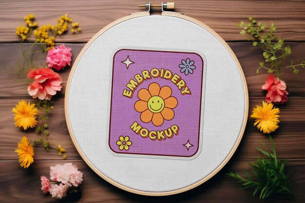 PSD embroidery frame  top view