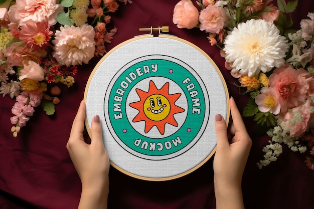 embroidery frame  top view