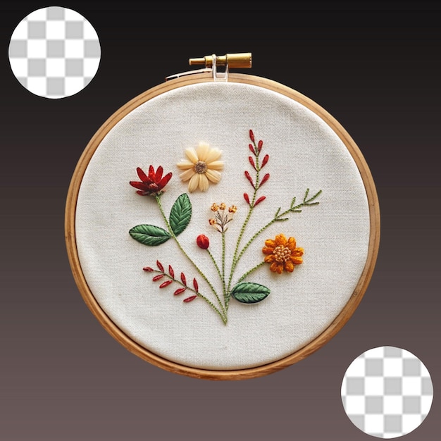 Embroidery hoop isolated on a transparent background