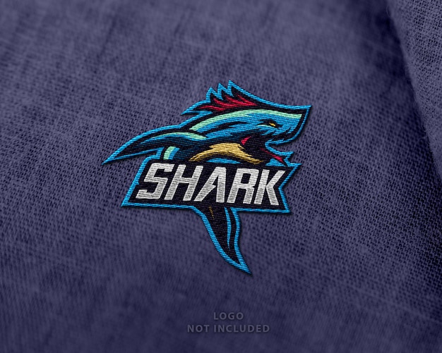 PSD embroidery mascot logo mockup