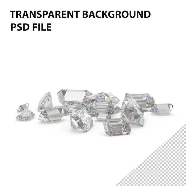 PSD emerald cut diamond png