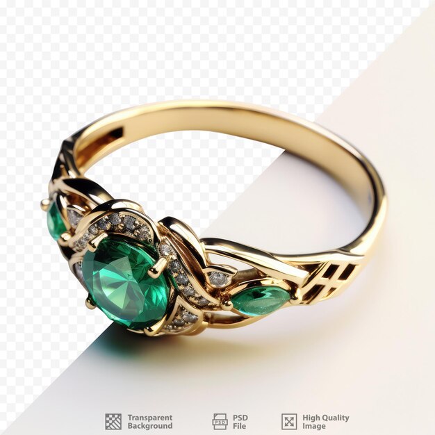 PSD emerald and diamond studded ring