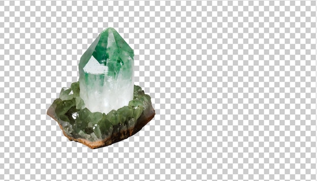 PSD emerald is a rare precious natural stone on transparent background