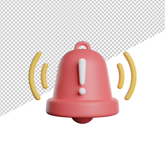 Emergency alarm notification front view 3d rendering icon illustration on transparent background