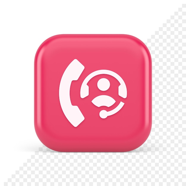 Emergency call helpline assistance button customer support service 3d realistic icon