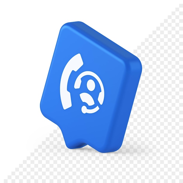 emergency call helpline assistance button customer support service 3d realistic speech bubble icon