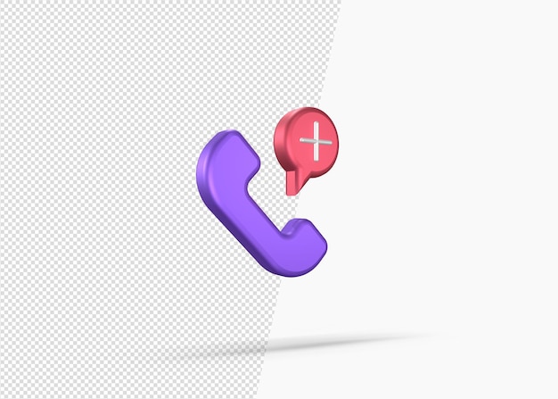 PSD emergency call icon with 3d render