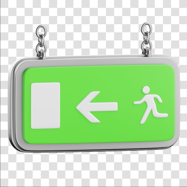 emergency escape light 3d rendering icon isolated transparent background