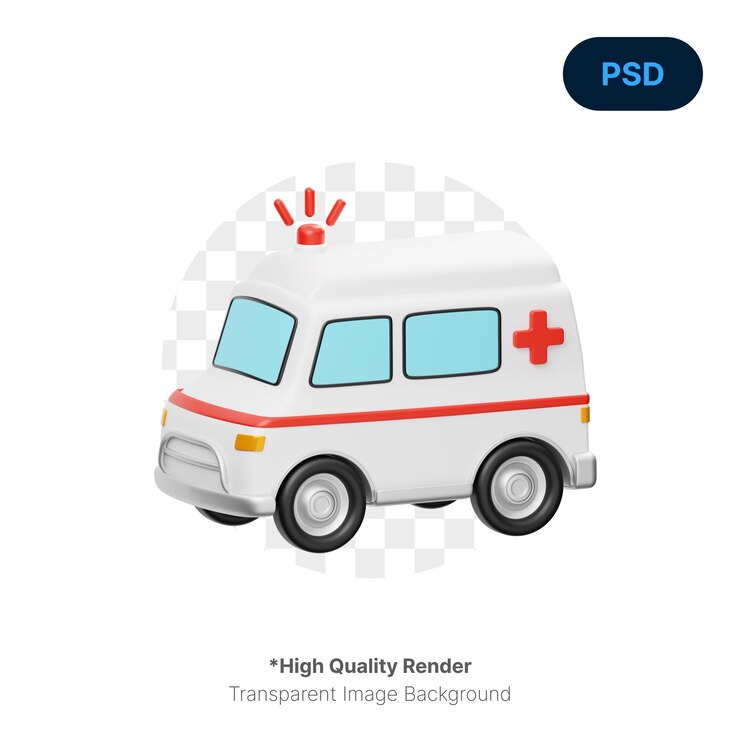 PSD аварийный автомобиль 3d icon premium psd