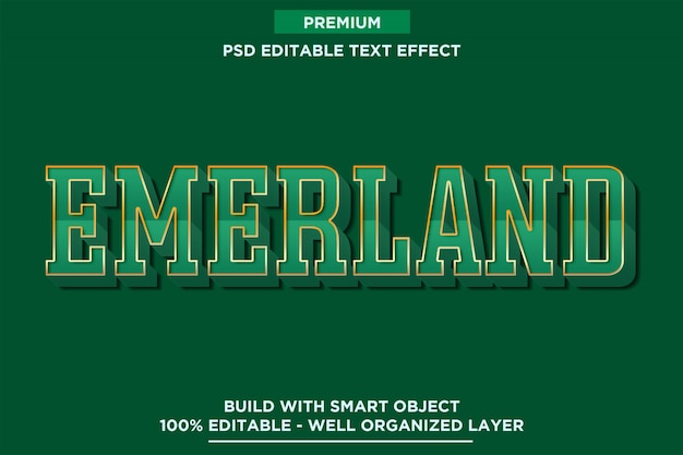 Emerland green text style font effect