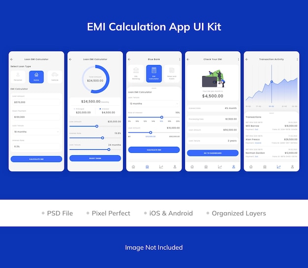 Emi calculation app ui kit