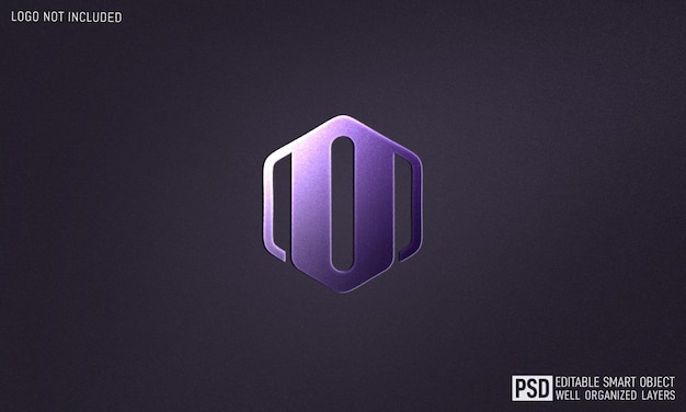 PSD Эмблема стены логотип 3d текстовый стиль эффект макет