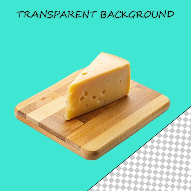 PSD Эмментальный сыр, изолированный на борту на белом фермерском столе.