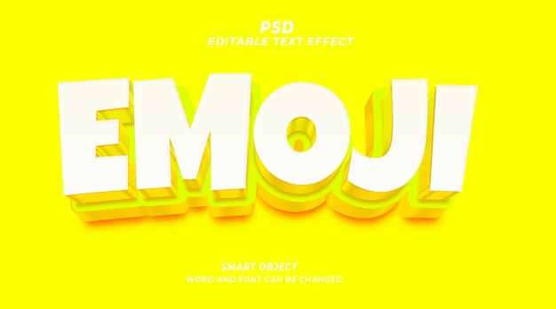 PSD emoji 3d editable text effect photoshop template