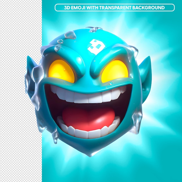 PSD emoji 3d hero smile ice