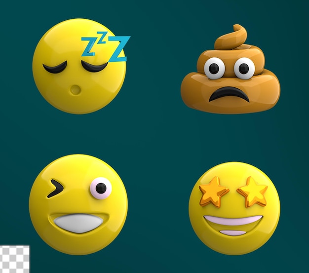 PSD pacchetto di icone emoji 3d