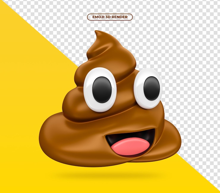 PSD emoji 3d render dla mediów społecznościowych poop wesoły