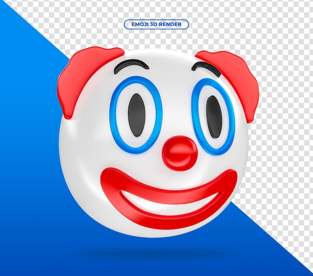 Emoji 3d render for social media circus clown