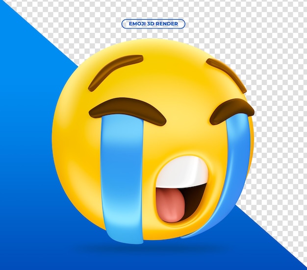 Emoji 3d per i social media che piangono con le lacrime che cadono