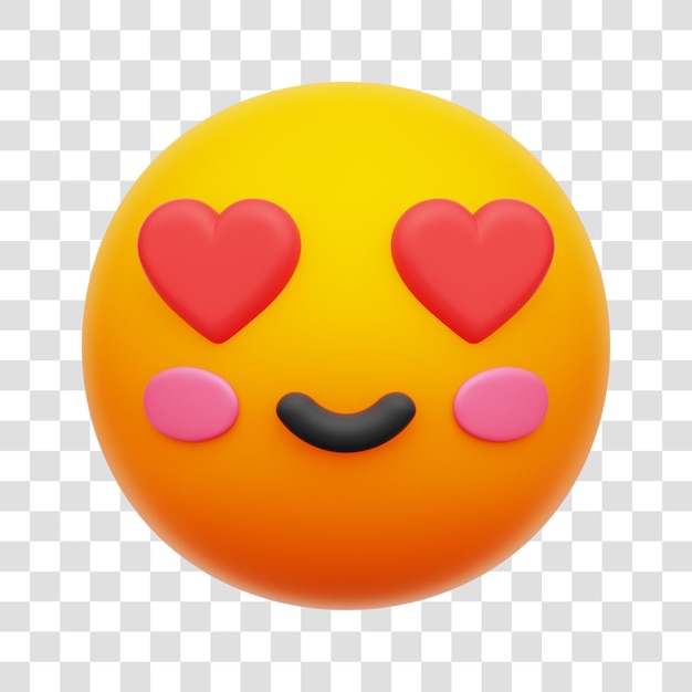 Emoji 3D Rendering Icon Isolated Transparent Background