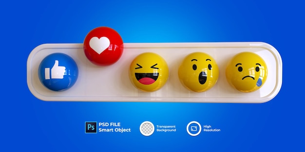 Emoji 3d set sociale media geïsoleerd