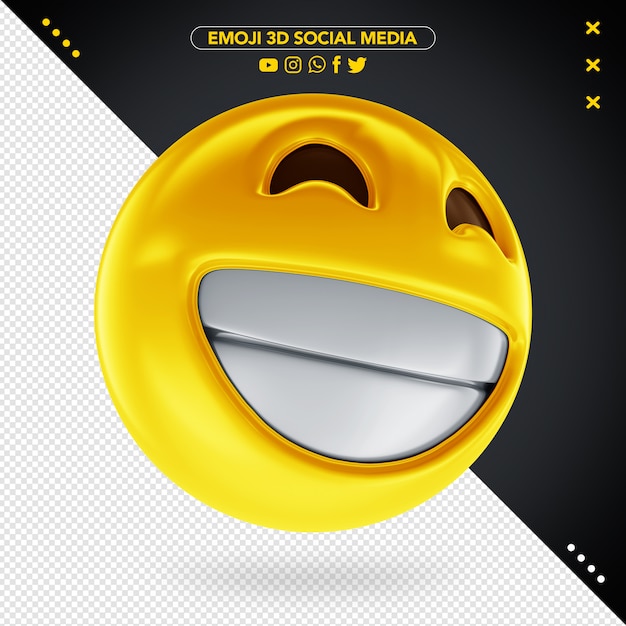 PSD emoji 3d social media sorriso allegro per la composizione