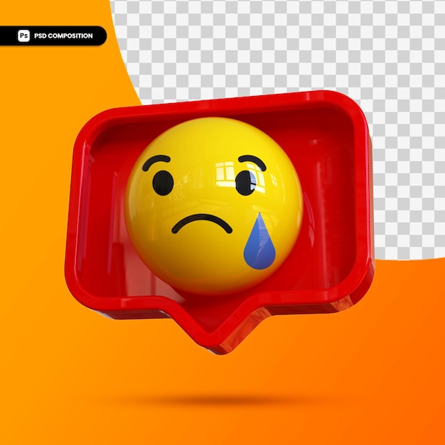 Emoji 3d social media tristi per la composizione