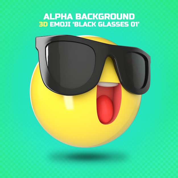 PSD emoji black glasses 02