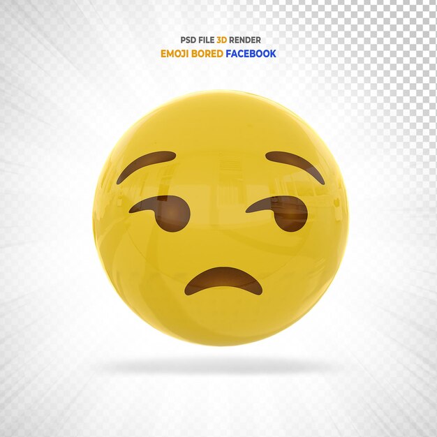 Emoji bored Facebook 3D Render