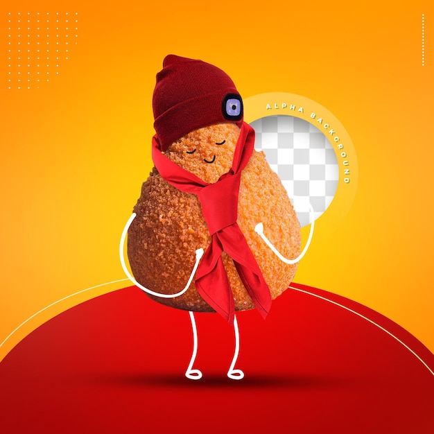 EMOJI CHICKEN KITCHEN WITH SCARF AND CAP