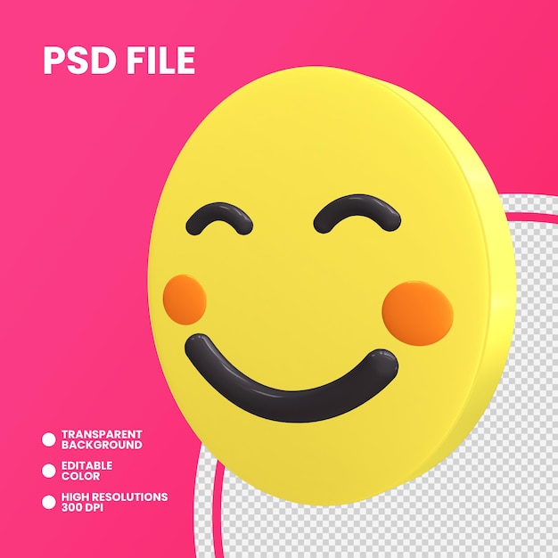 PSD emoji 동전 3d 렌더링 절연