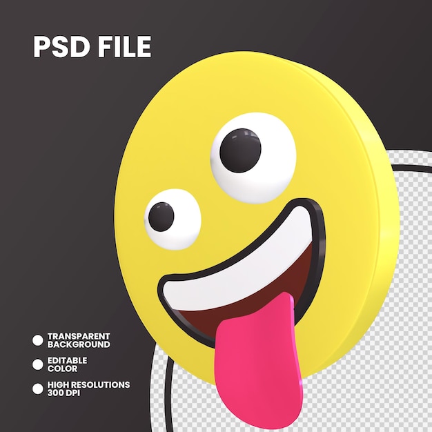 PSD emoji 동전 3d 렌더링 절연