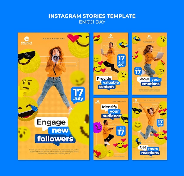 PSD emoji day social media stories