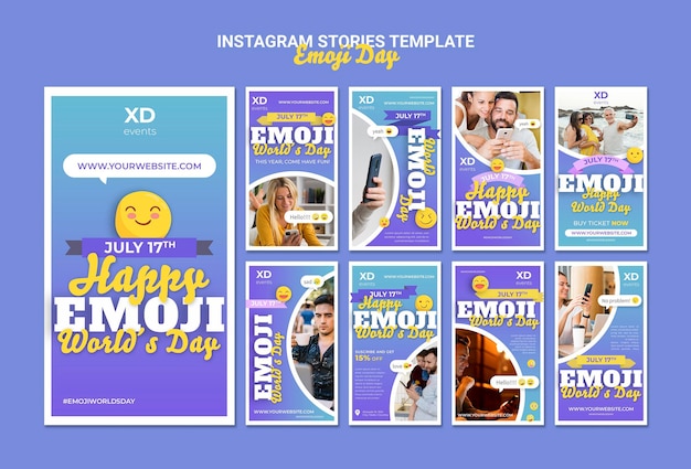 PSD emoji day social media stories