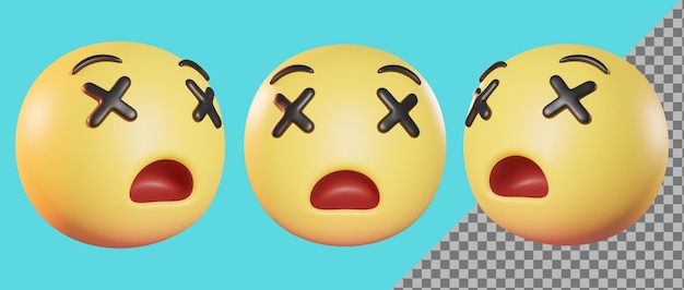 Emoji face с перечеркнутым глазом 3d render 3d illustration
