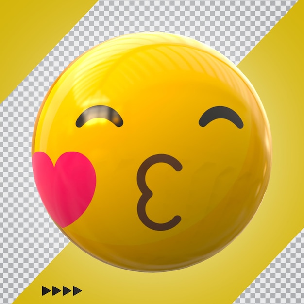 Emoji on facebook 3d render