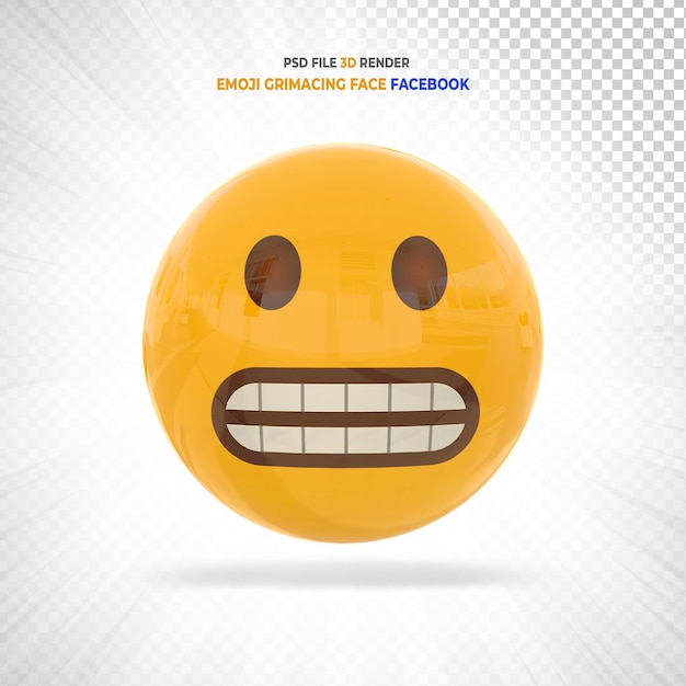 Emoji Grimacing Face Facebook 3D Render