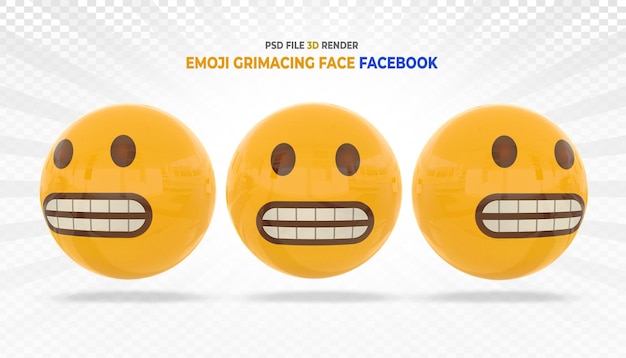 Emoji face smorfie facebook 3d render