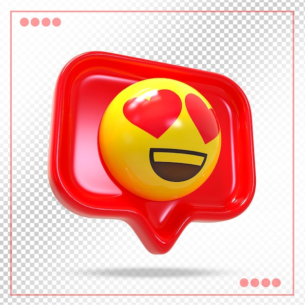 PSD emoji hart 3d met rode stijlen