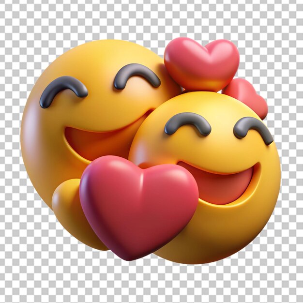 PSD emoji hugging another emoji with love