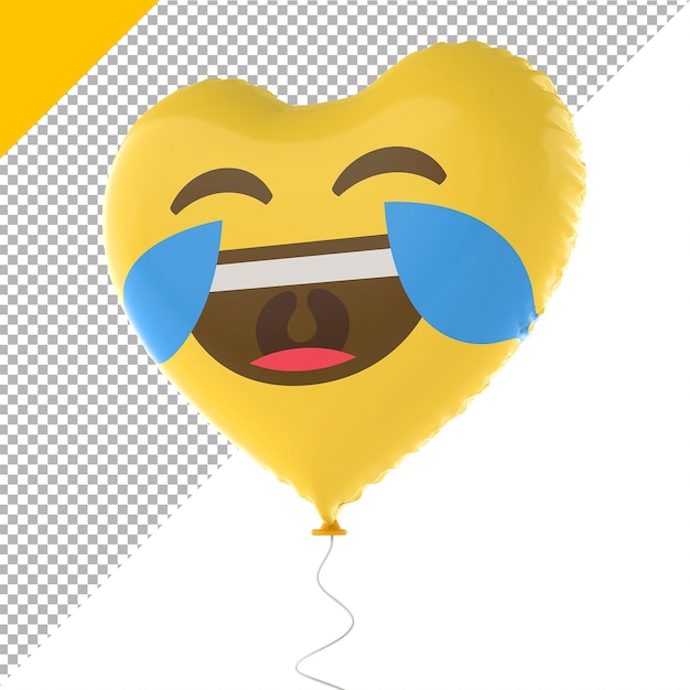 Emoji gioia palloncini rendering 3d
