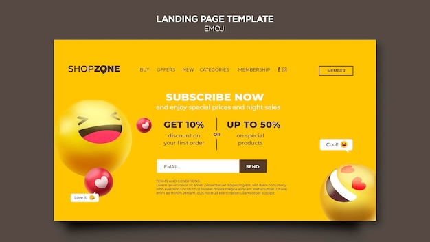 Emoji  landing page template