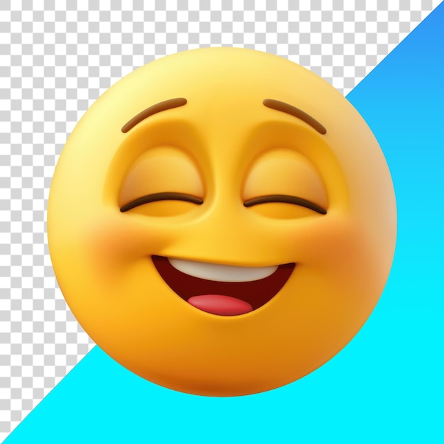 PSD emoji of a laughing face with closed eyes