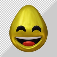 PSD emoji lub emotikon dla mediów społecznościowych w renderowaniu 3d