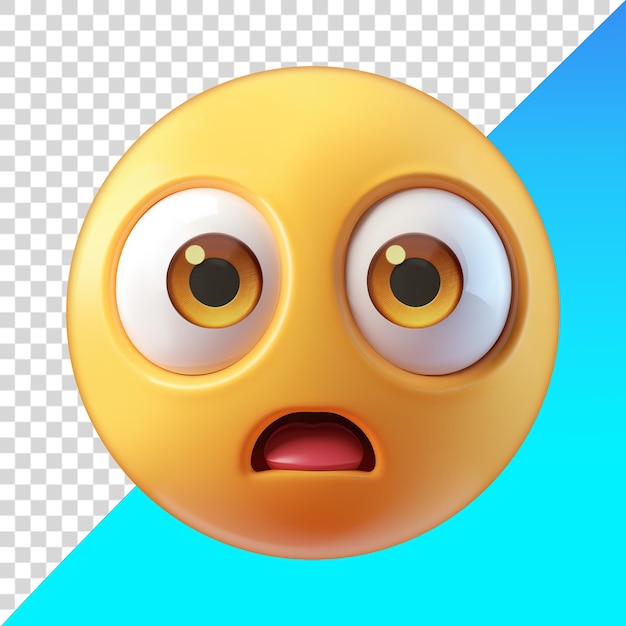 PSD emoji of a hushed face