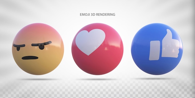 Emoji op Facebook 3D-set