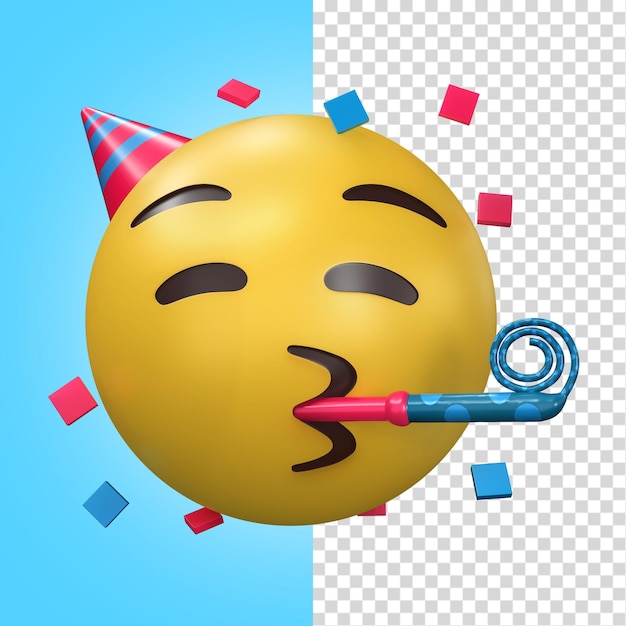 Emoji party 3d иллюстрация