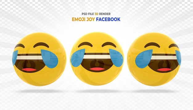 PSD emoji radość facebook 3d render