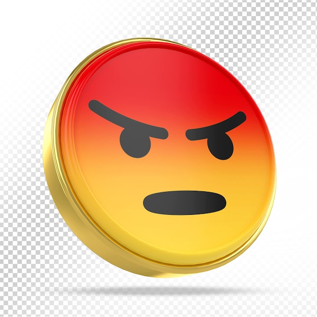 PSD emoji reakcji 3d na facebooku zły