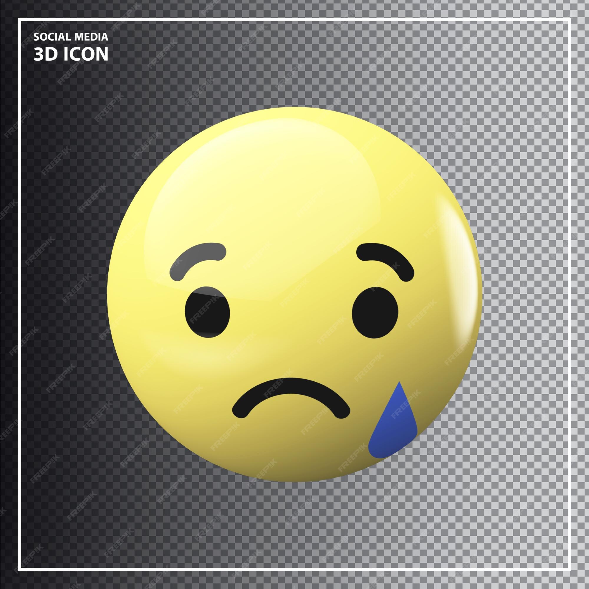 Premium PSD  Emoji sad 3d on facebook social media